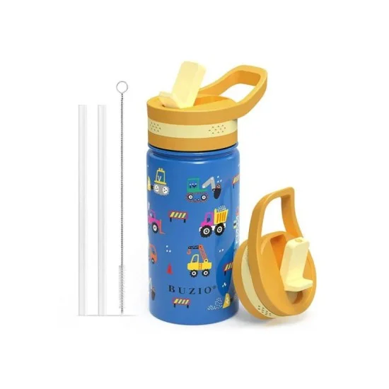 Buzio Kids Bottle with Straw Lid 500ML - Cars